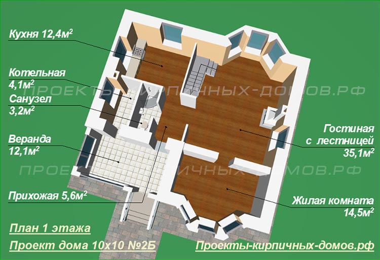 Двухэтажный дом 10х10 планировка комнат